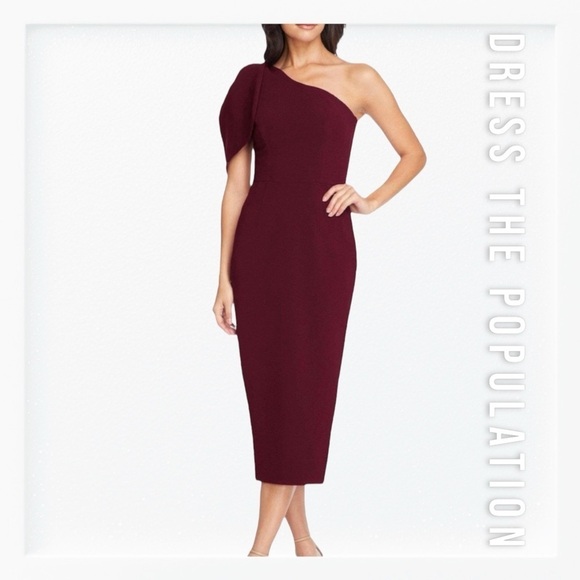 NWT Dress The Population Tiffany Dress in “Cranberry” sz L - Picture 1 of 14